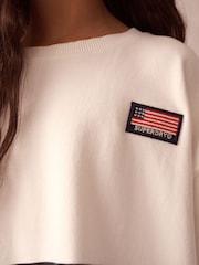 Superdry White Stripe Classic Flag Sweat Dress - Image 4 of 10