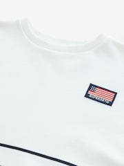 Superdry White Stripe Classic Flag Sweat Dress - Image 7 of 10