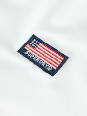 Superdry White Stripe Classic Flag Sweat Dress - Image 9 of 10