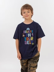 Brands In Blue Boys Disney Inside Out 2 Believe 100% Cotton T-Shirt - Image 1 of 3