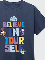Brands In Blue Boys Disney Inside Out 2 Believe 100% Cotton T-Shirt - Image 3 of 3