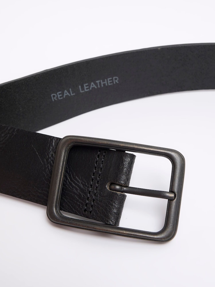 River Island Black Casual Leather Belt - Image 2 of 2