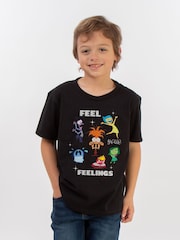 Brands In Black Boys Disney Inside Out 2 Feelings 100% Cotton T-Shirt - Image 1 of 3