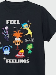 Brands In Black Disney Inside Out 2 Feelings Girls 100% Cotton T-Shirt - Image 3 of 3