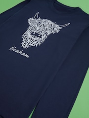 Personalised Mens Highland Cow 100% Cotton Pyjamas by Stitch Style - Image 3 of 8