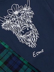 Personalised Girls Highland Cow 100% Cotton Pyjamas by Stitch Style - Image 7 of 9