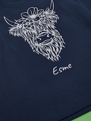 Personalised Girls Highland Cow 100% Cotton Pyjamas by Stitch Style - Image 8 of 9