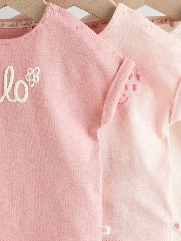 Pink/White Stripe Baby Short Sleeve T-Shirt and Shorts Set 6 Piece - Image 8 of 13