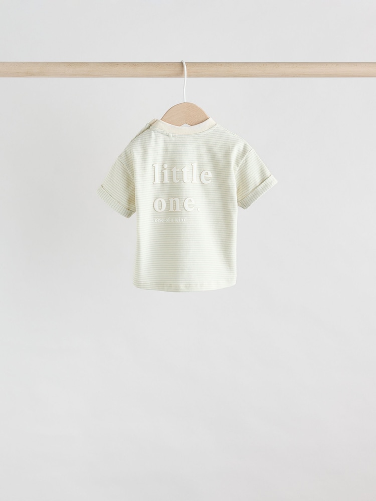 Pink and Grey Stripe Baby Short Sleeve T-Shirt and Shorts Set 6 Piece - Image 11 of 17