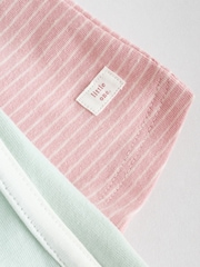 Pink and Grey Stripe Baby Short Sleeve T-Shirt and Shorts Set 6 Piece - Image 16 of 17