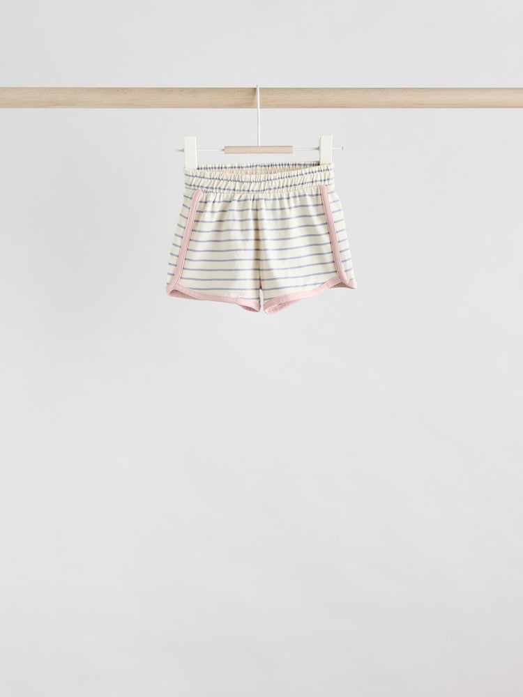 Pink and Grey Stripe Baby Short Sleeve T-Shirt and Shorts Set 6 Piece - Image 6 of 17