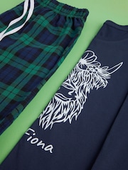 Personalised Womens Highland Cow 100% Cotton Pyjamas by Stitch Style - Image 5 of 7