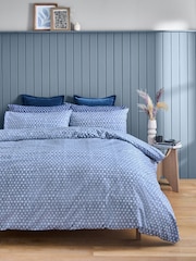 2 Pack Blue/White Reversible Duvet Cover and Pillowcase Set - Image 3 of 9