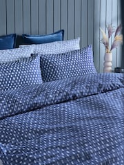 2 Pack Blue/White Reversible Duvet Cover and Pillowcase Set - Image 4 of 9