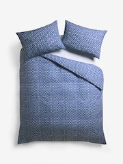 2 Pack Blue/White Reversible Duvet Cover and Pillowcase Set - Image 8 of 9