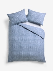 2 Pack Blue/White Reversible Duvet Cover and Pillowcase Set - Image 9 of 9