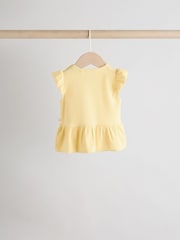 Multi Pastel Coloured 4-pack Short Sleeve Baby Ribbed Top - Image 7 of 13