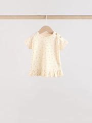 Cream/Charcoal Spot Baby Jersey Short Sleeve Tops 3 Pack - Image 3 of 11