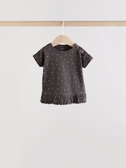 Cream/Charcoal Spot Baby Jersey Short Sleeve Tops 3 Pack - Image 4 of 11