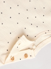 Cream/Charcoal Spot Baby Jersey Short Sleeve Tops 3 Pack - Image 9 of 11