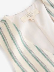 Green/Ecru Striped Waistcoat with Linen - Image 6 of 7