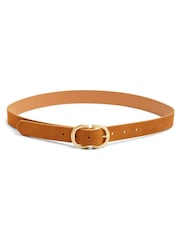 PIECES Brown Suede Buckle Belt - Image 1 of 1