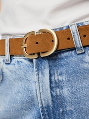 PIECES Brown Suede Buckle Belt - Image 3 of 3