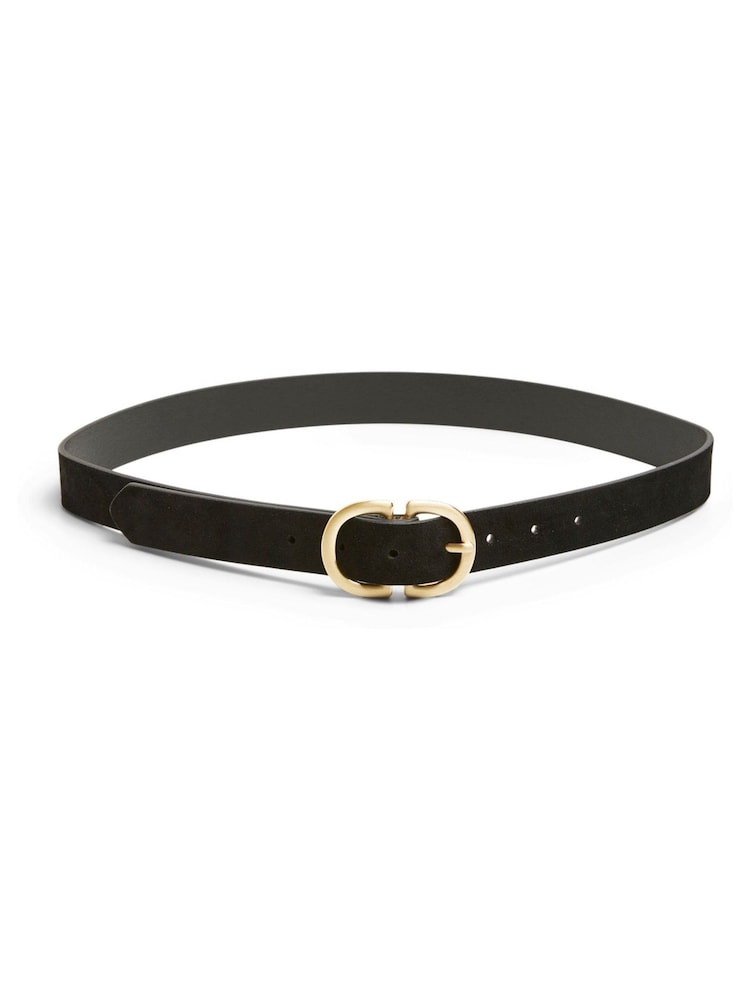 PIECES Black Suede Buckle Belt - Image 1 of 1