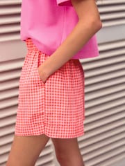 Gingham rose - Short texturé et froissé à taille élastiquée - Image 4 of 4
