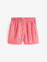 Pink Gingham Textured Crinkle Elasticated Waist Shorts - Image 5 of 7