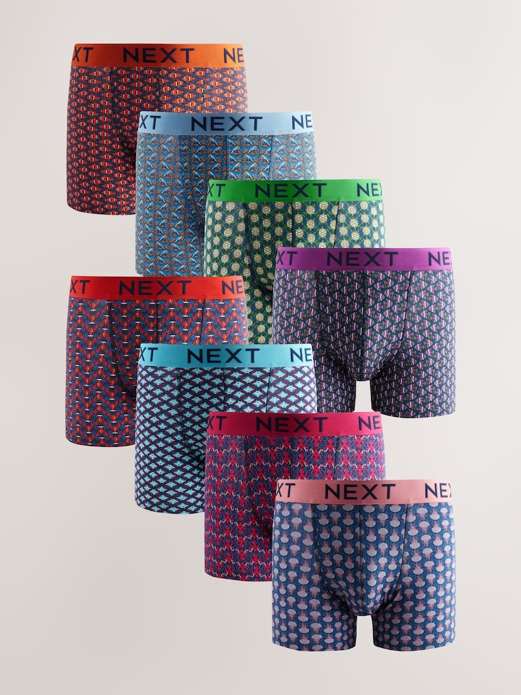Sealife Animal Print 8 pack Rich Trunks Boxers - Image 1 of 12