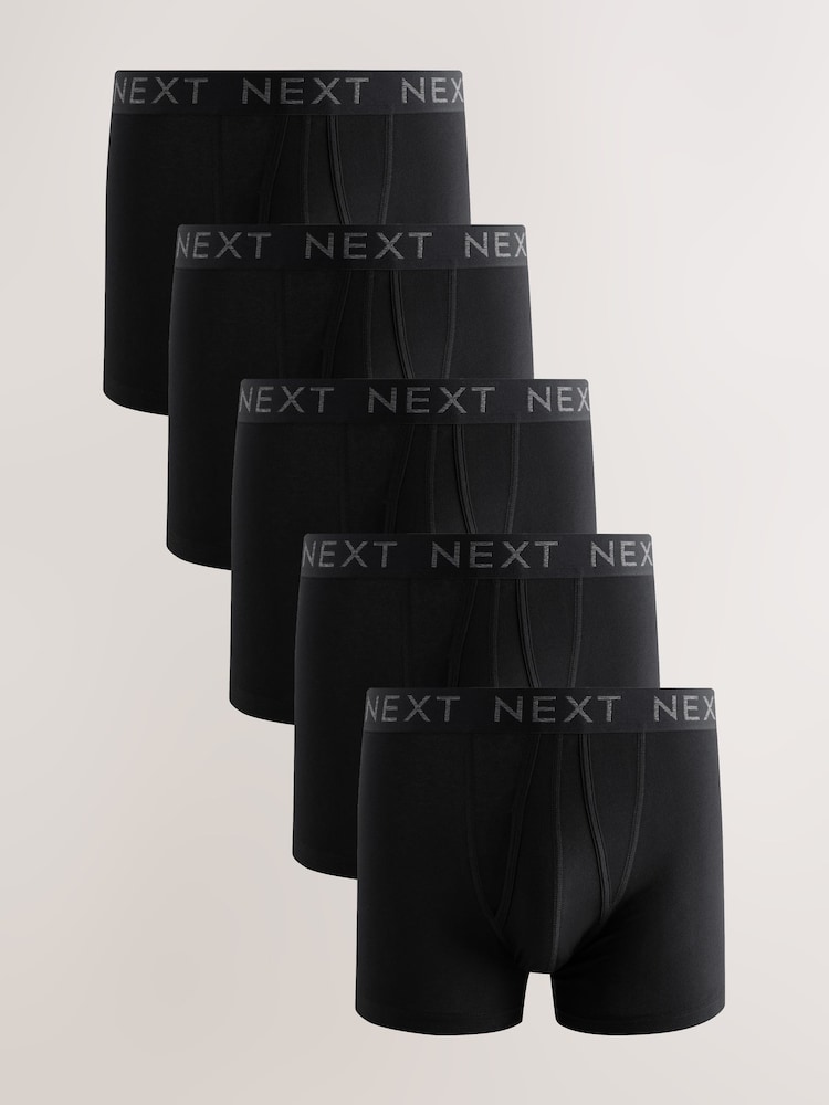 Black A-Front Boxers 5 Pack - Image 1 of 9