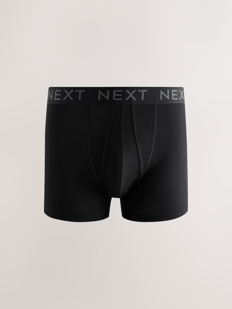 Black 5 Pack A-Front Cotton Rich Boxers - Image 2 of 7