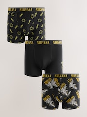 Yellow/Black Licence Nirvana Trunks 3 Pack - Image 1 of 7