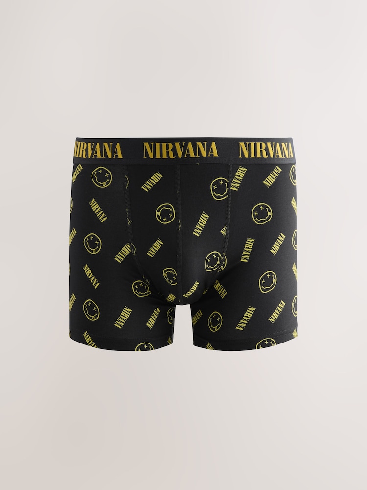 Yellow/Black Licence Nirvana Trunks 3 Pack - Image 2 of 7