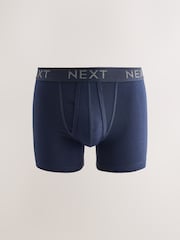 Blue/Grey/Black 5 Pack A-Front Cotton Rich Boxers - Image 2 of 9