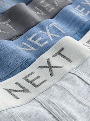 Blue/Grey/Black 5 Pack A-Front Cotton Rich Boxers - Image 8 of 9
