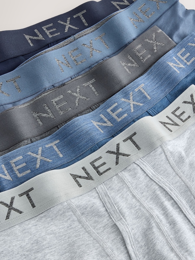 Blue/Grey/Black 5 Pack A-Front Cotton Rich Boxers - Image 9 of 9 Blue/Grey/Black 5 Pack A-Front Cotton Rich Boxers - Image 9 of 9