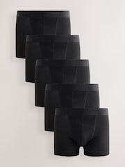 Black on Black Waistband Trunks Boxers 5 Pack - Image 1 of 9