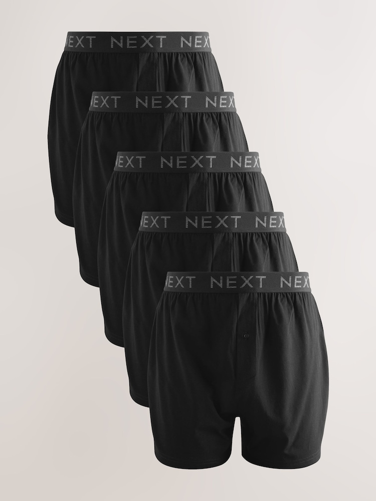Black 5 Pack Loose Boxers - Image 1 of 9 Black 5 Pack Loose Boxers - Image 1 of 9
