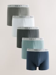 Grey / Navy / Green A-Front Boxers 5 Pack - Image 1 of 1