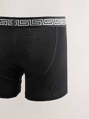Black Metallic Pattern Waistband 5 Pack A-Front Cotton Rich Boxers - Image 7 of 9