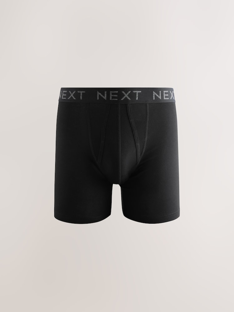 Black 5 Pack Sports Longer Length A-Front Boxers - Image 2 of 9 Black 5 Pack Sports Longer Length A-Front Boxers - Image 2 of 9