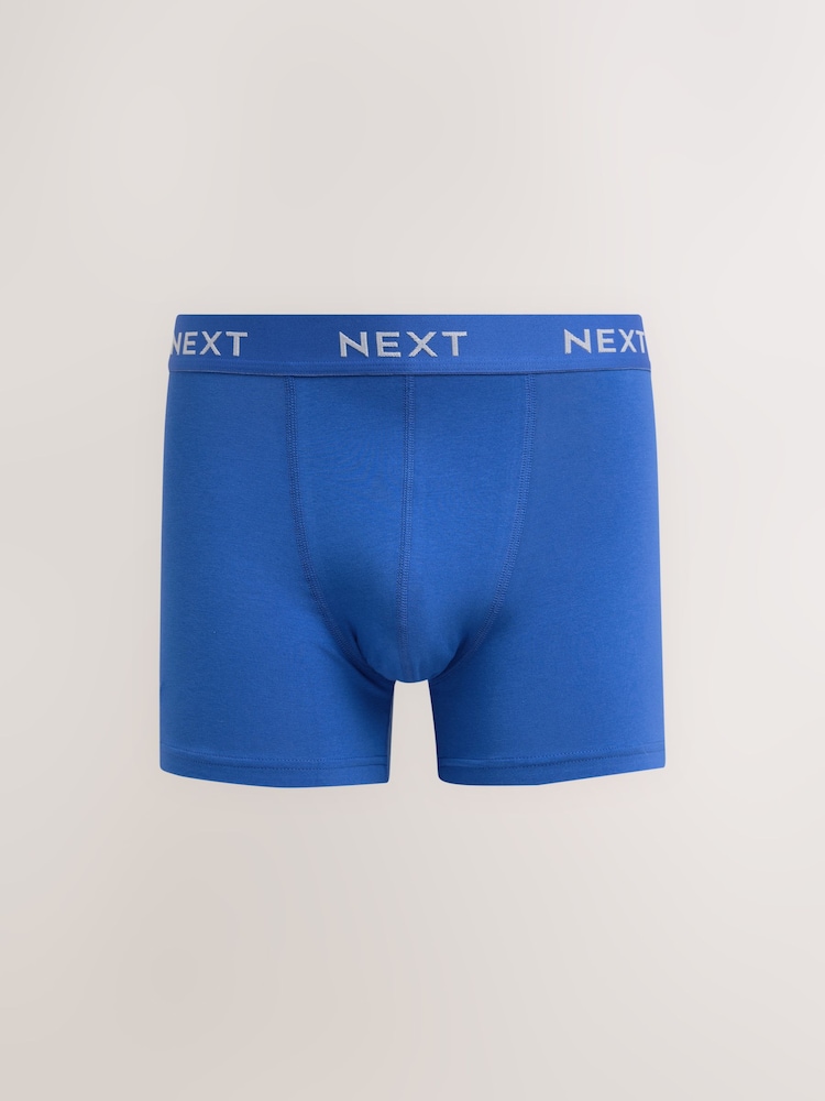 Blue 5 Pack Cotton Rich Trunk Boxers - Image 3 of 8
