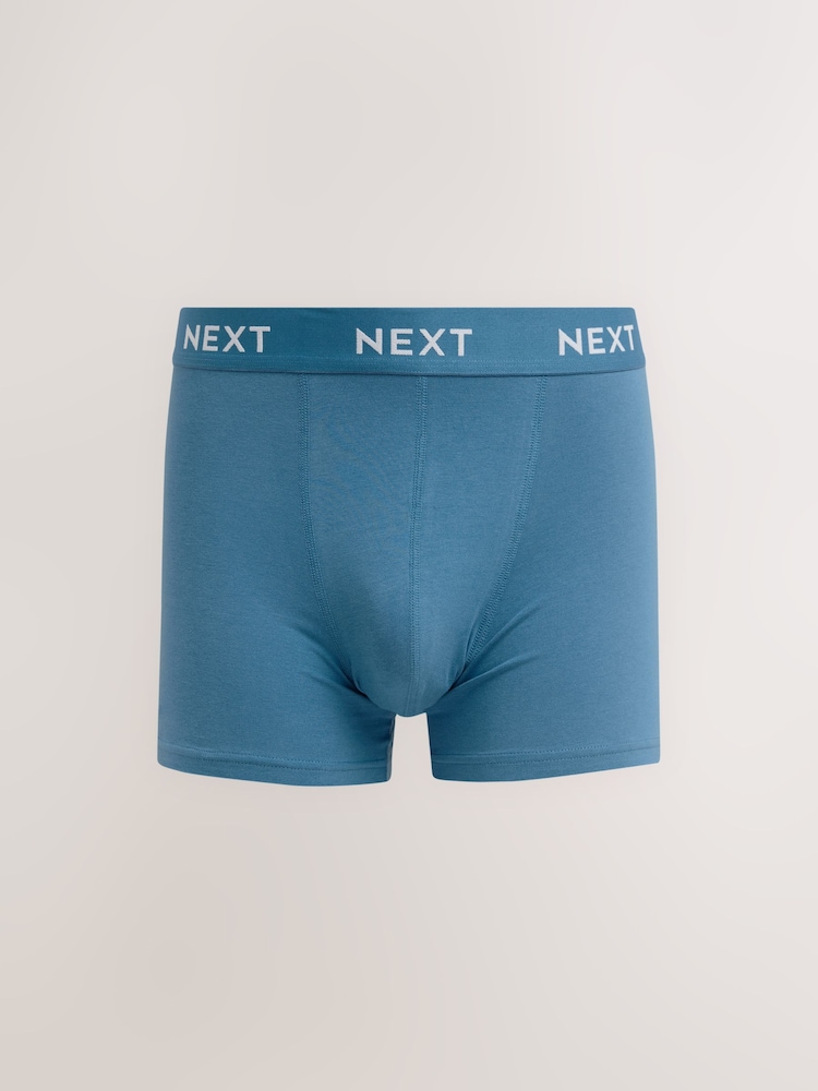 Blue 5 Pack Cotton Rich Trunk Boxers - Image 6 of 8