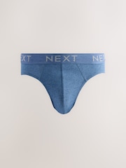 Blue/Grey 5 Pack Cotton Rich Briefs - Image 6 of 9