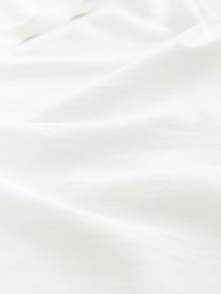 White 100% Cotton Short Sleeves Lace Insert T-Shirt - Image 2 of 3