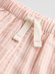White/ Pink Bunny Stripe Baby 100% Cotton T-Shirt and Wide Leg Trousers Set 2 Piece - Image 11 of 13