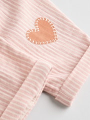 White/ Pink Bunny Stripe Baby 100% Cotton T-Shirt and Wide Leg Trousers Set 2 Piece - Image 12 of 13