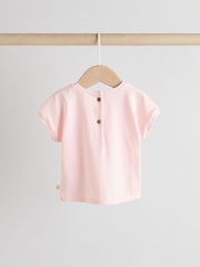 White/ Pink Bunny Stripe Baby 100% Cotton T-Shirt and Wide Leg Trousers Set 2 Piece - Image 6 of 13